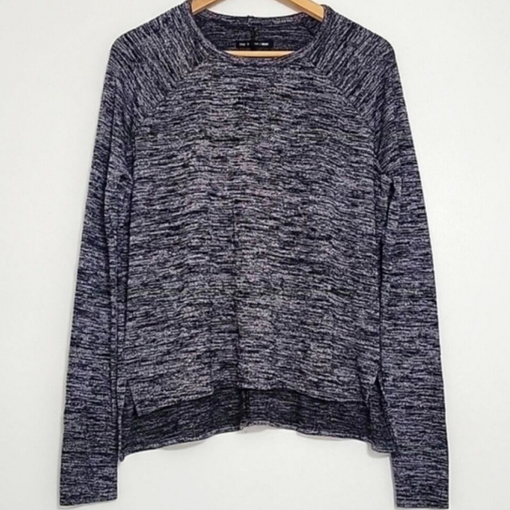 rag & bone Black and Gray Long Sleeve Tee
